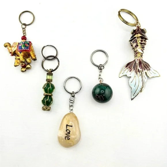 Boho & Spiritual Keychain MEGA Bundle - Lot of 5 (Koi, Elephant, Stone) - Picture 2 of 14